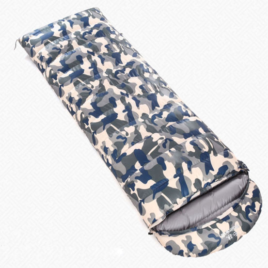  Autumn and winter thickened goose duck down envelope camouflage camping single sleeping bag