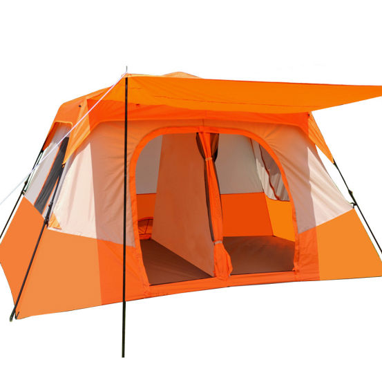 Outdoor tent 5-8 people double-layer rainproof thickened two-bedroom one-room camping tent