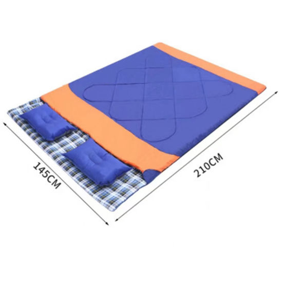 Outdoor double spring autumn winter three seasons cotton thickened adult camping sleeping bag