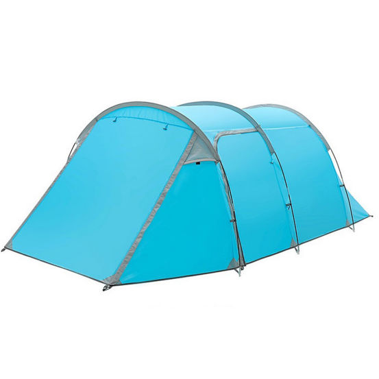 Outdoor supplies 3-4 people double layer one room one hall tunnel tent camping hand rainproof tent