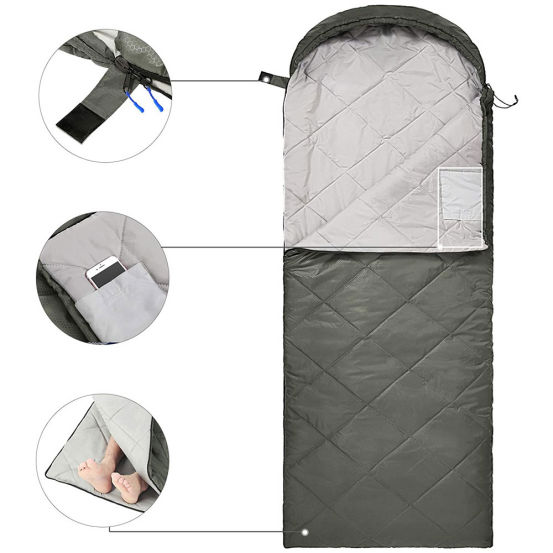 Outdoor 4 seasons portable lightweight ultrasonic stitch sleeping bag with compression sack