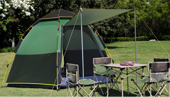 3-4 person hexagon multi-person automatic rainproof tent camping wild camping family leisure tent