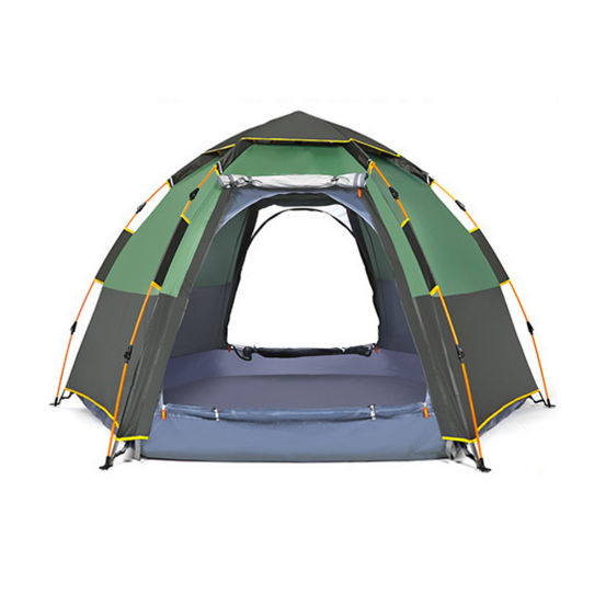 5-8person hexagon multi-person automatic rainproof tent camping wild camping family leisure tent