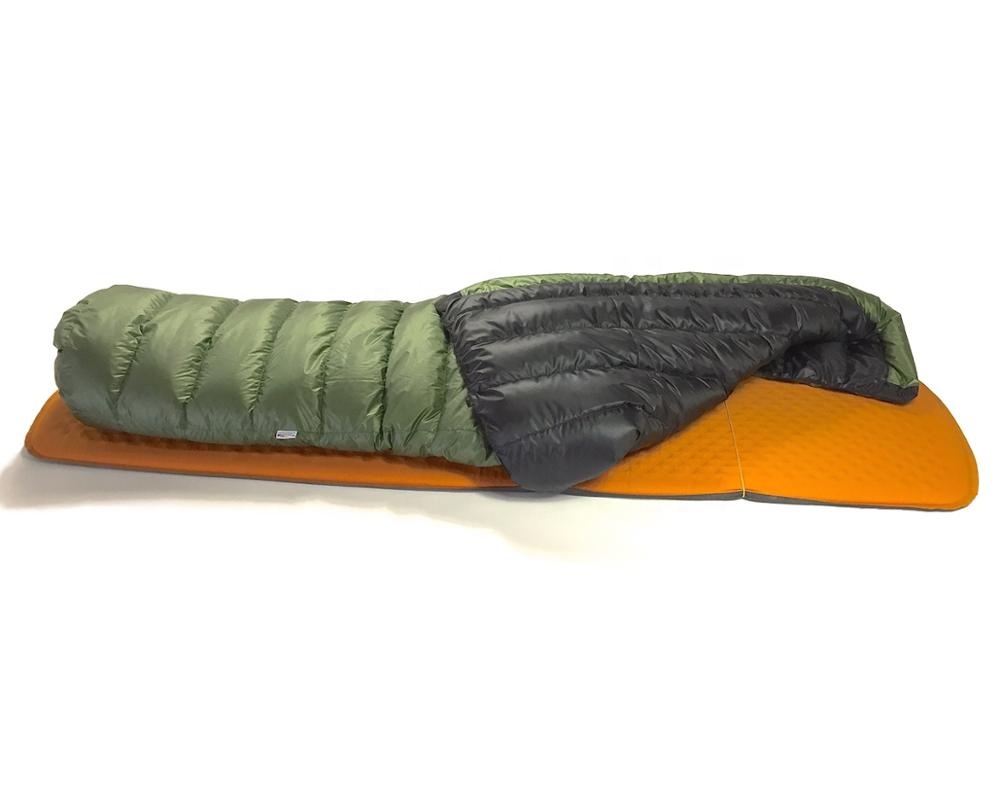 2021 outdoor ultralight backpacking quilt blanket style quilt style down sleeping bag with zippered foot box for outdoor camping
