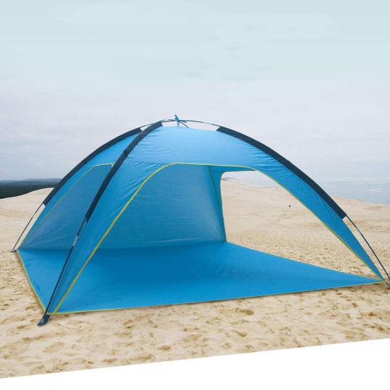 Polyester silver coated sunscreen waterproof quick opening 3-side ventilation camping tent
