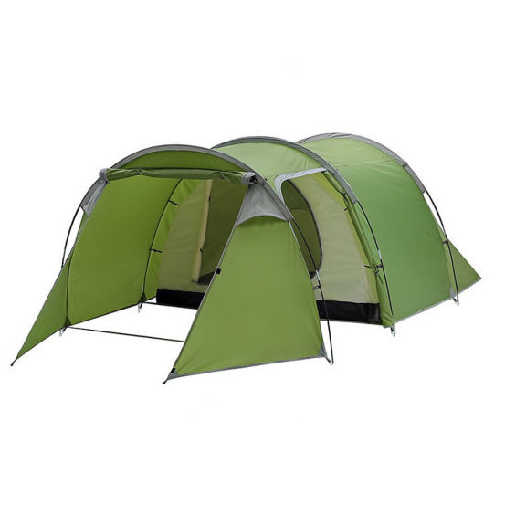 Outdoor supplies 3-4 people double layer one room one hall tunnel tent camping hand rainproof tent