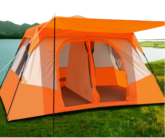 Outdoor tent 5-8 people double-layer rainproof thickened two-bedroom one-room camping tent