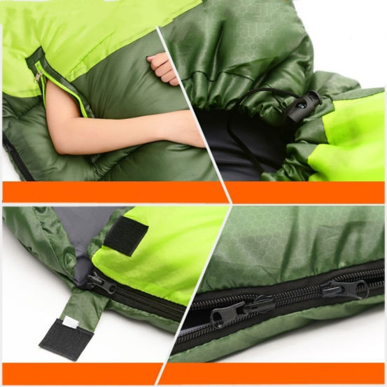 Outdoor spring and autumn season thick warm camping double couples can splice cotton sleeping bag