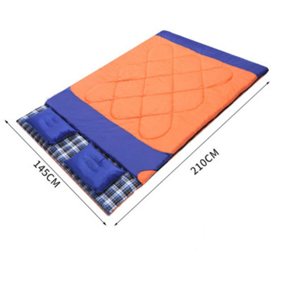 Outdoor double spring autumn winter three seasons cotton thickened adult camping sleeping bag