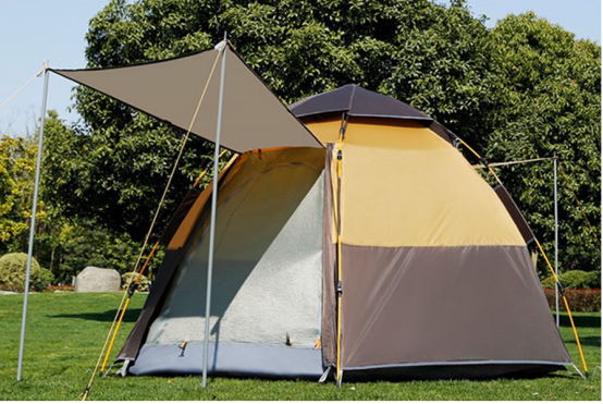 5-8person hexagon multi-person automatic rainproof tent camping wild camping family leisure tent
