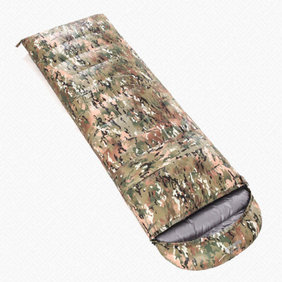  Autumn and winter thickened goose duck down envelope camouflage camping single sleeping bag