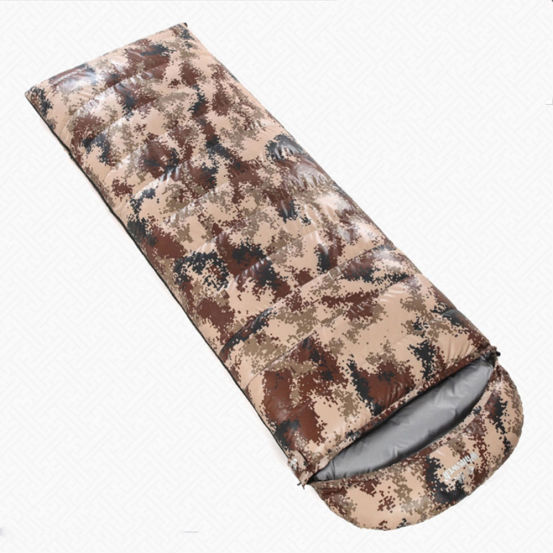  Autumn and winter thickened goose duck down envelope camouflage camping single sleeping bag