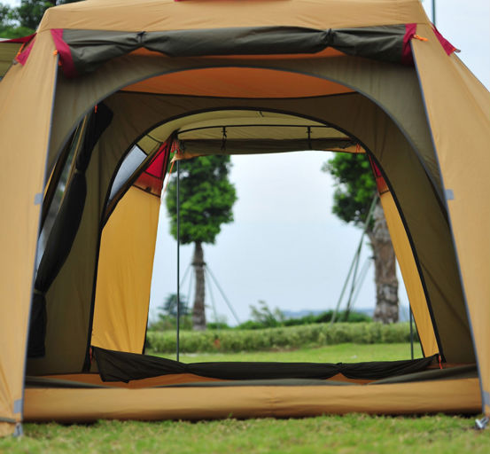 Outdoor tent camping 3-4 people double layer family travel camping multiplayer beach tent