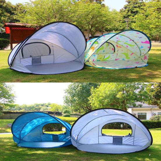 2020 new full automatic quick opening outdoor folding sunshade and camping beach double tent