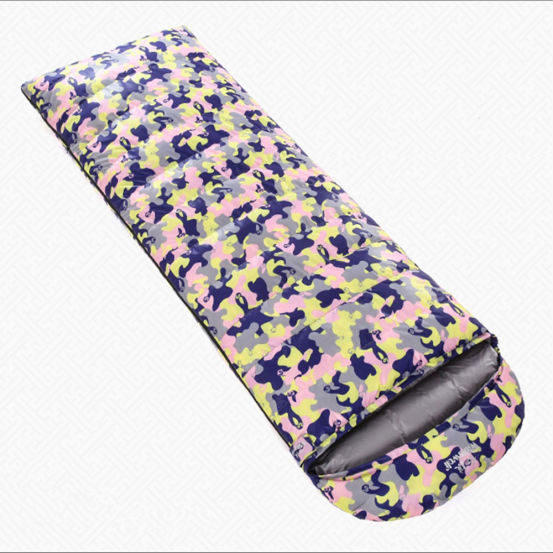  Autumn and winter thickened goose duck down envelope camouflage camping single sleeping bag
