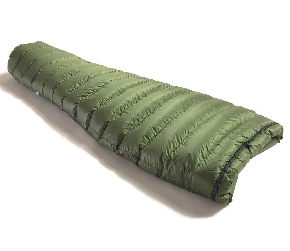 2021 outdoor ultralight backpacking quilt blanket style quilt style down sleeping bag with zippered foot box for outdoor camping