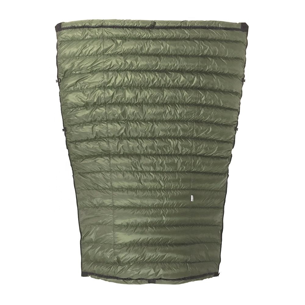 2021 outdoor ultralight backpacking quilt blanket style quilt style down sleeping bag with zippered foot box for outdoor camping