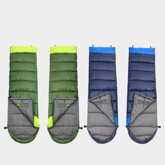 Outdoor spring and autumn season thick warm camping double couples can splice cotton sleeping bag