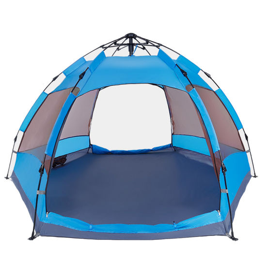 3-4 person hexagon multi-person automatic rainproof tent camping wild camping family leisure tent