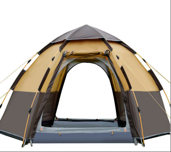 5-8person hexagon multi-person automatic rainproof tent camping wild camping family leisure tent