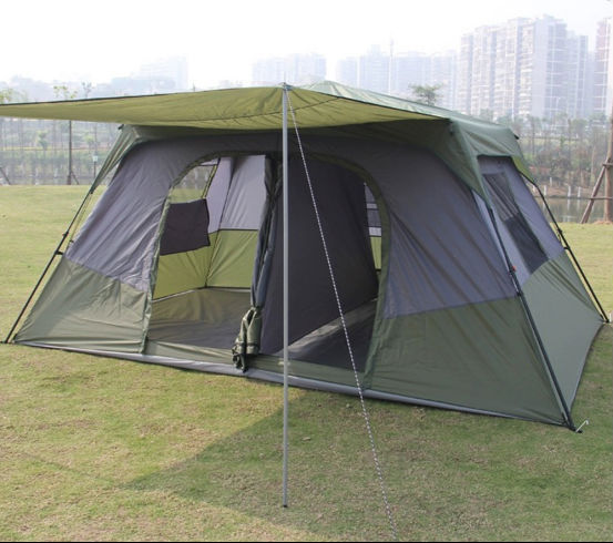 Outdoor tent 5-8 people double-layer rainproof thickened two-bedroom one-room camping tent